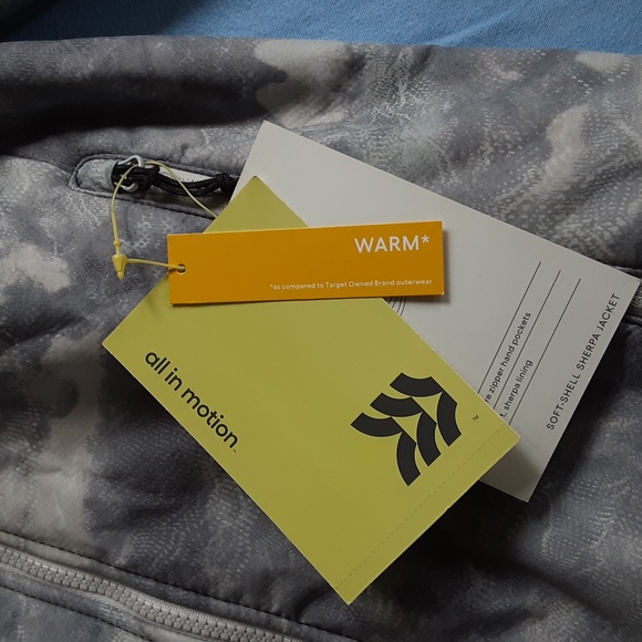 All In Motion grey tones soft-shell sherpa jacket juniors size large 12-14 nwt - Picture 8 of 16